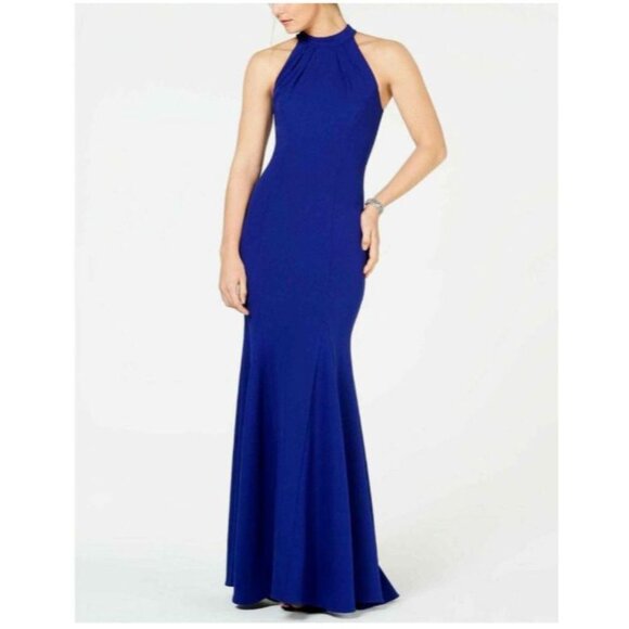 Xscape Dress Blue 10 Long Wedding Cruise Formal Party Mermaid NEW NWT - Picture 3 of 14